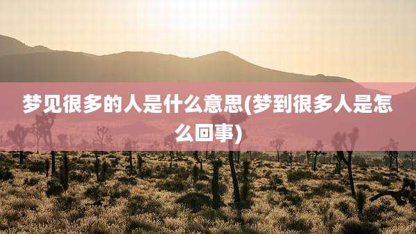 梦见很多的人是什么意思(梦到很多人是怎么回事)