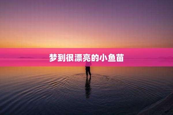 梦到很漂亮的小鱼苗