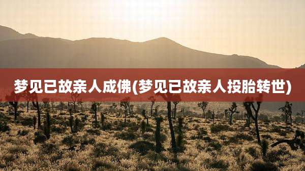 梦见已故亲人成佛(梦见已故亲人投胎转世)