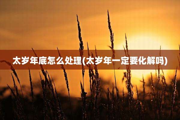太岁年底怎么处理(太岁年一定要化解吗)