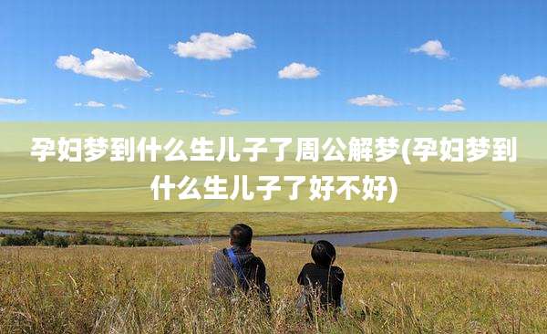 孕妇梦到什么生儿子了周公解梦(孕妇梦到什么生儿子了好不好)