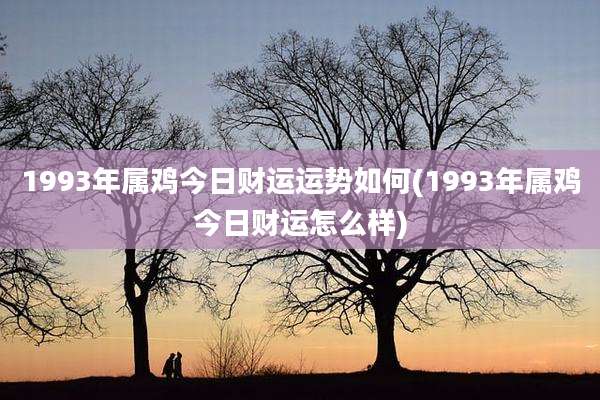 1993年属鸡今日财运运势如何(1993年属鸡今日财运怎么样)