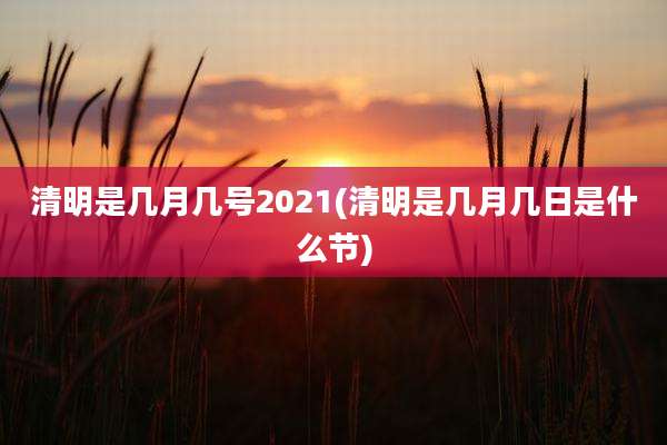 清明是几月几号2021(清明是几月几日是什么节)