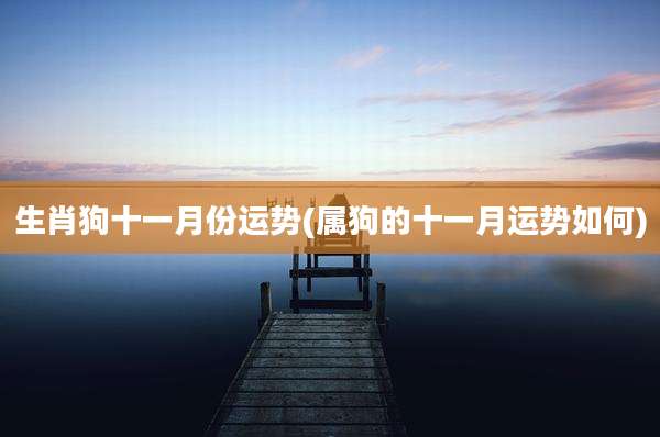 生肖狗十一月份运势(属狗的十一月运势如何)