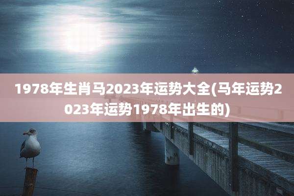 1978年生肖马2023年运势大全(马年运势2023年运势1978年出生的)