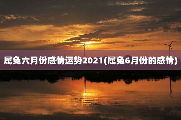 属兔六月份感情运势2021(属兔6月份的感情)