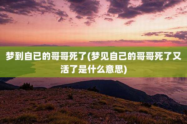 梦到自已的哥哥死了(梦见自己的哥哥死了又活了是什么意思)