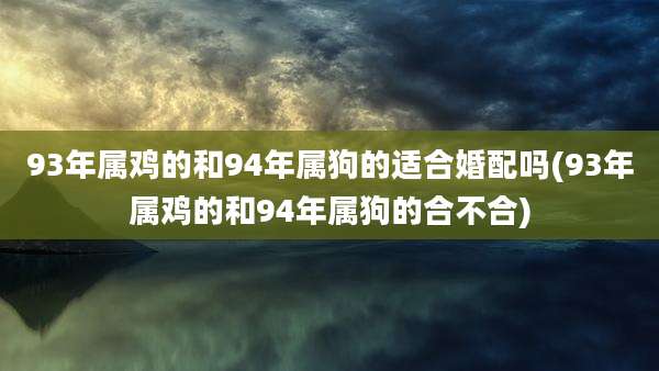 93年属鸡的和94年属狗的适合婚配吗(93年属鸡的和94年属狗的合不合)