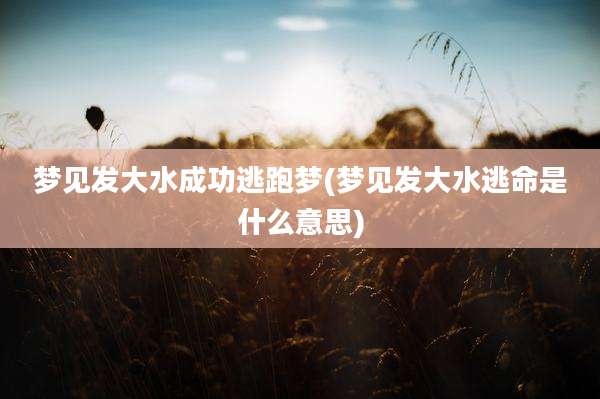 梦见发大水成功逃跑梦(梦见发大水逃命是什么意思)