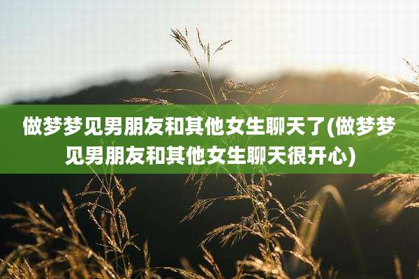 做梦梦见男朋友和其他女生聊天了(做梦梦见男朋友和其他女生聊天很开心)