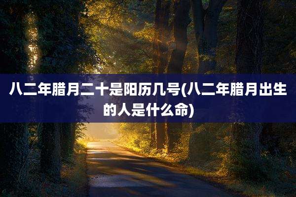 八二年腊月二十是阳历几号(八二年腊月出生的人是什么命)