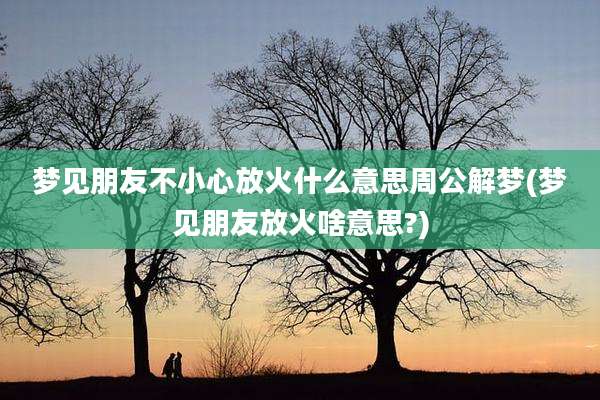 梦见朋友不小心放火什么意思周公解梦(梦见朋友放火啥意思?)