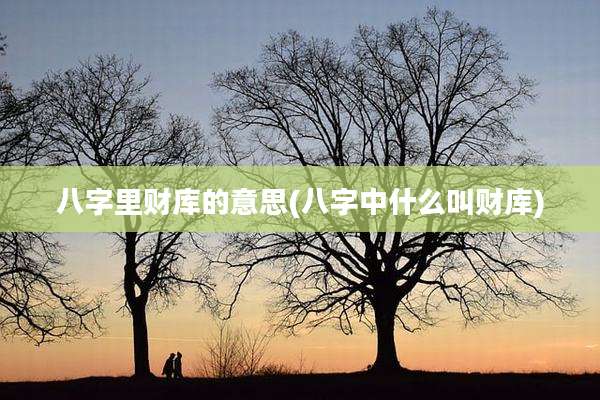 八字里财库的意思(八字中什么叫财库)
