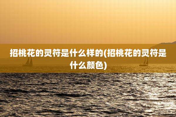 招桃花的灵符是什么样的(招桃花的灵符是什么颜色)