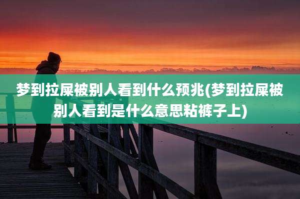 梦到拉屎被别人看到什么预兆(梦到拉屎被别人看到是什么意思粘裤子上)