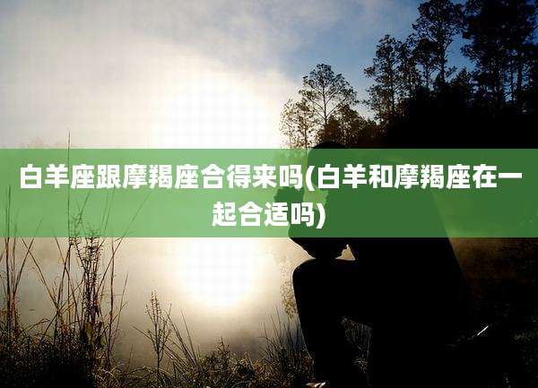 白羊座跟摩羯座合得来吗(白羊和摩羯座在一起合适吗)