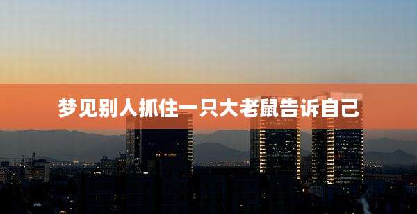 梦见别人抓住一只大老鼠告诉自己