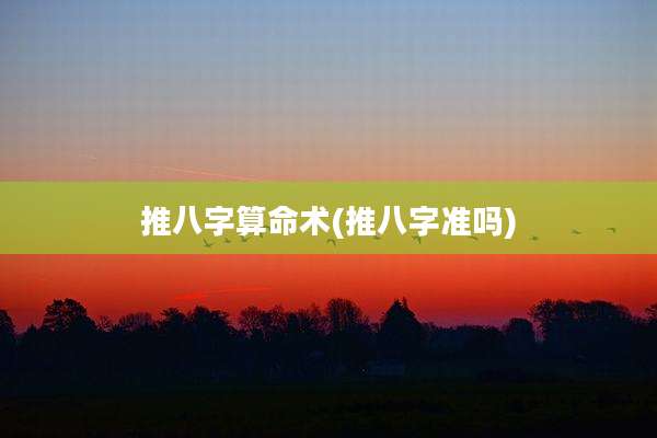 推八字算命术(推八字准吗)