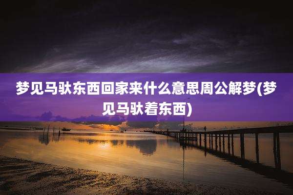 梦见马驮东西回家来什么意思周公解梦(梦见马驮着东西)