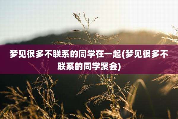 梦见很多不联系的同学在一起(梦见很多不联系的同学聚会)