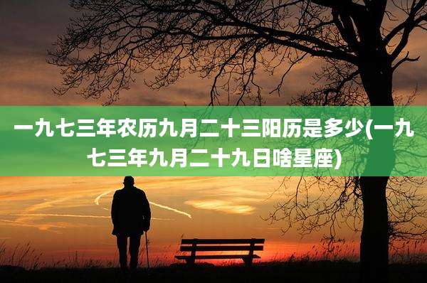 一九七三年农历九月二十三阳历是多少(一九七三年九月二十九日啥星座)