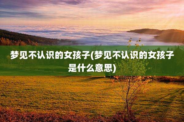 梦见不认识的女孩子(梦见不认识的女孩子是什么意思)