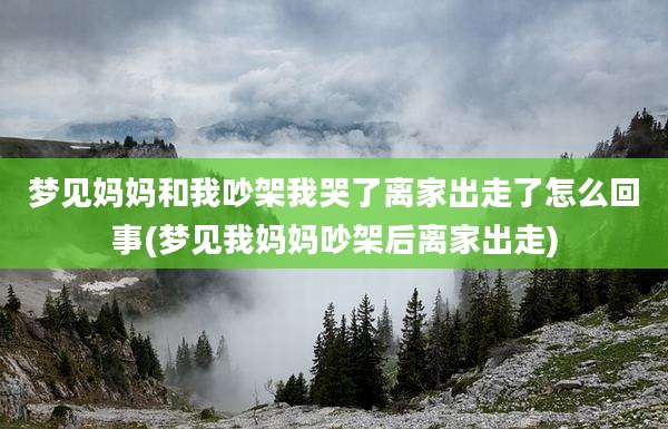 梦见妈妈和我吵架我哭了离家出走了怎么回事(梦见我妈妈吵架后离家出走)