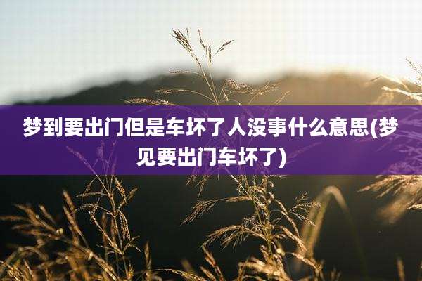 梦到要出门但是车坏了人没事什么意思(梦见要出门车坏了)