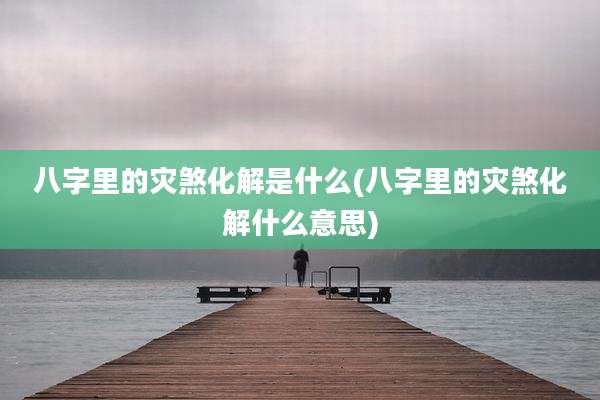 八字里的灾煞化解是什么(八字里的灾煞化解什么意思)