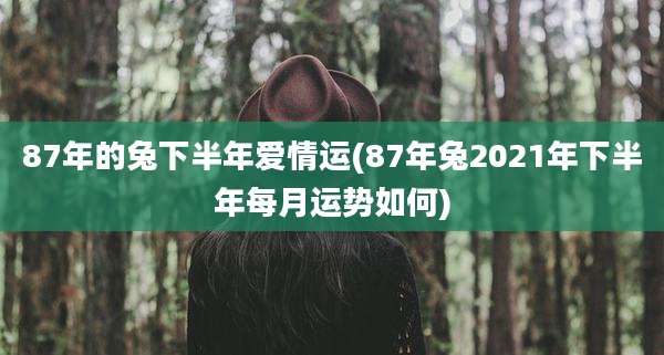 87年的兔下半年爱情运(87年兔2021年下半年每月运势如何)