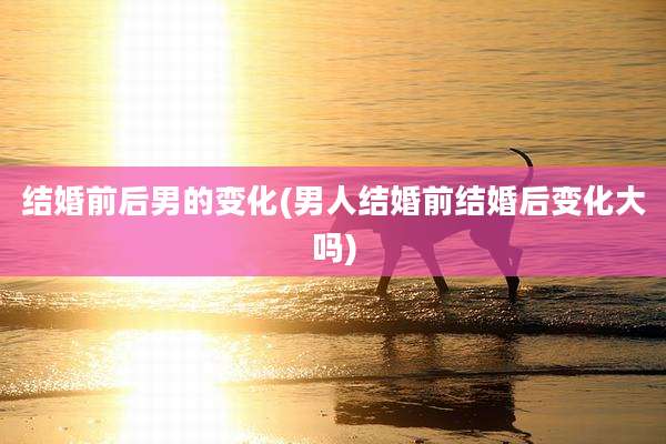 结婚前后男的变化(男人结婚前结婚后变化大吗)