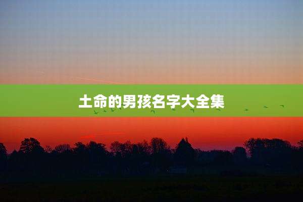土命的男孩名字大全集