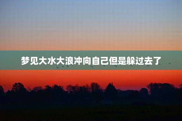 梦见大水大浪冲向自己但是躲过去了