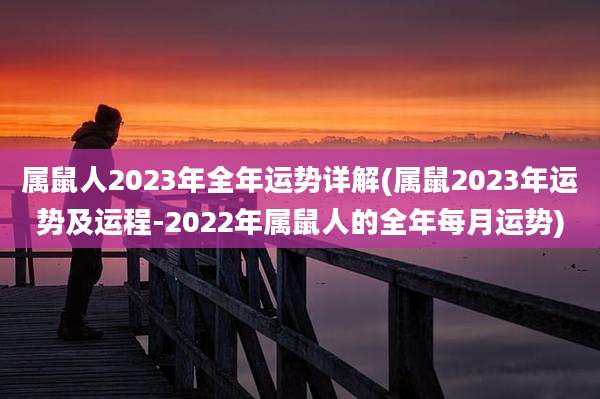 属鼠人2023年全年运势详解(属鼠2023年运势及运程-2022年属鼠人的全年每月运势)