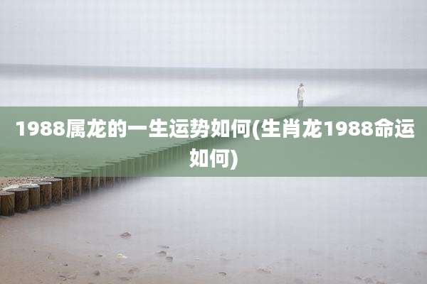 1988属龙的一生运势如何(生肖龙1988命运如何)