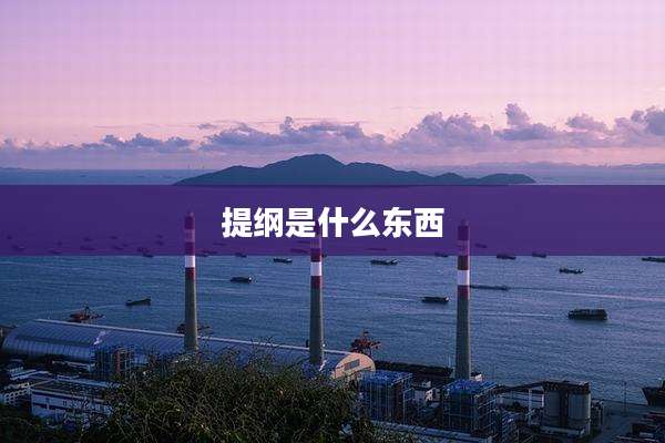 提纲是什么东西