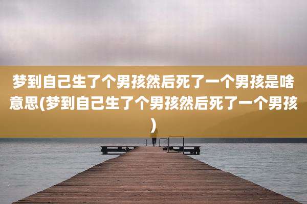 梦到自己生了个男孩然后死了一个男孩是啥意思(梦到自己生了个男孩然后死了一个男孩)