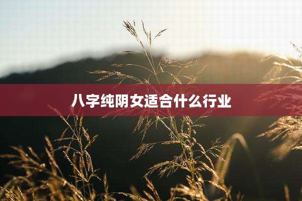 八字纯阴女适合什么行业