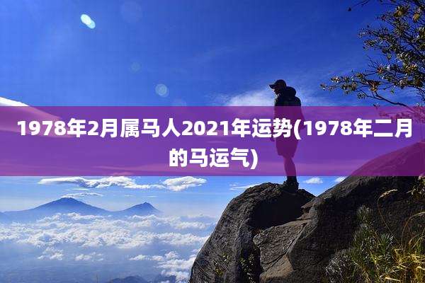 1978年2月属马人2021年运势(1978年二月的马运气)