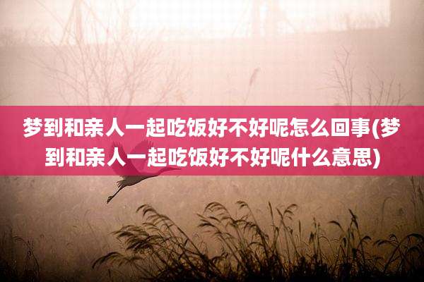 梦到和亲人一起吃饭好不好呢怎么回事(梦到和亲人一起吃饭好不好呢什么意思)