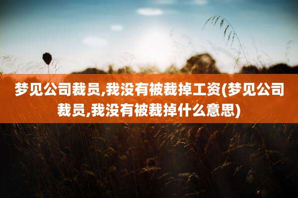梦见公司裁员,我没有被裁掉工资(梦见公司裁员,我没有被裁掉什么意思)