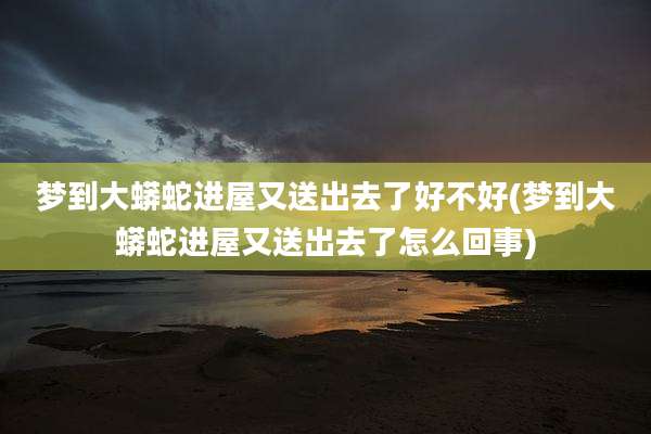 梦到大蟒蛇进屋又送出去了好不好(梦到大蟒蛇进屋又送出去了怎么回事)