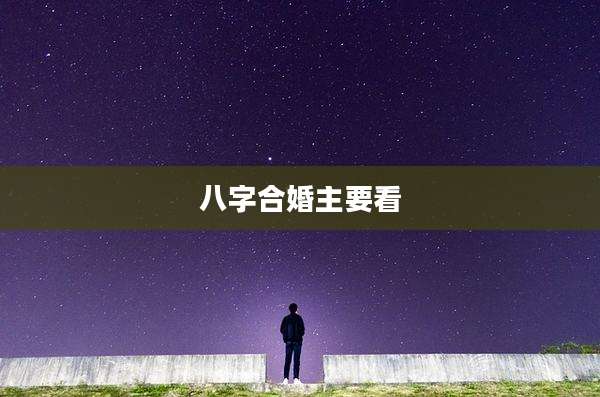 八字合婚主要看