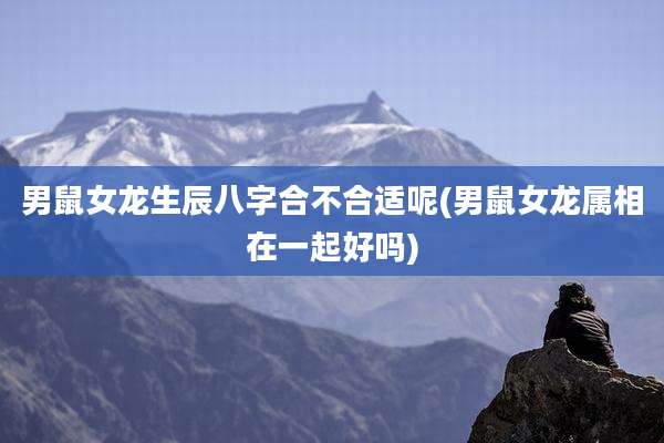 男鼠女龙生辰八字合不合适呢(男鼠女龙属相在一起好吗)