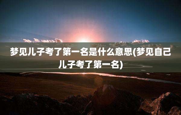 梦见儿子考了第一名是什么意思(梦见自己儿子考了第一名)