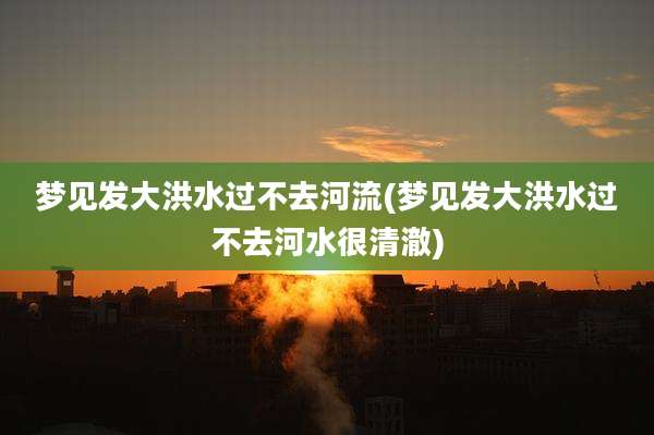 梦见发大洪水过不去河流(梦见发大洪水过不去河水很清澈)