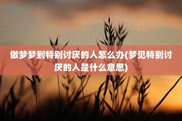做梦梦到特别讨厌的人怎么办(梦见特别讨厌的人是什么意思)