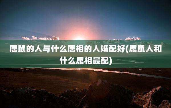 属鼠的人与什么属相的人婚配好(属鼠人和什么属相最配)