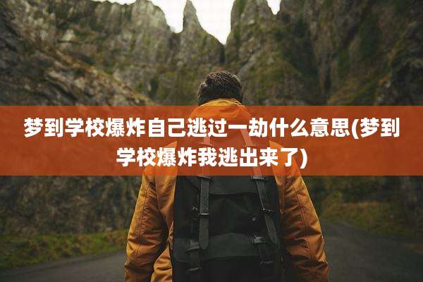梦到学校爆炸自己逃过一劫什么意思(梦到学校爆炸我逃出来了)