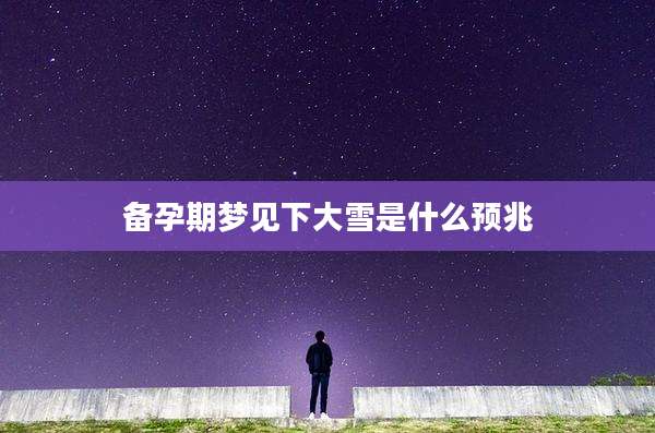 备孕期梦见下大雪是什么预兆